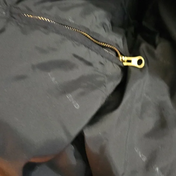 Lands' End Black Puffee Quilted  Long Coat - Picture 5 of 6